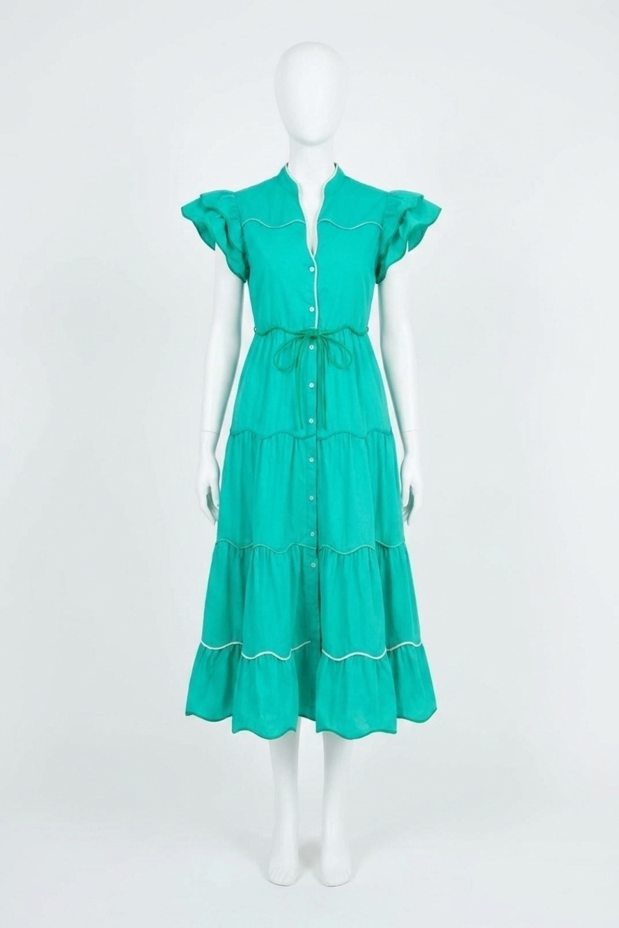 NEW CELIA B baba cay midi dress in turquoise